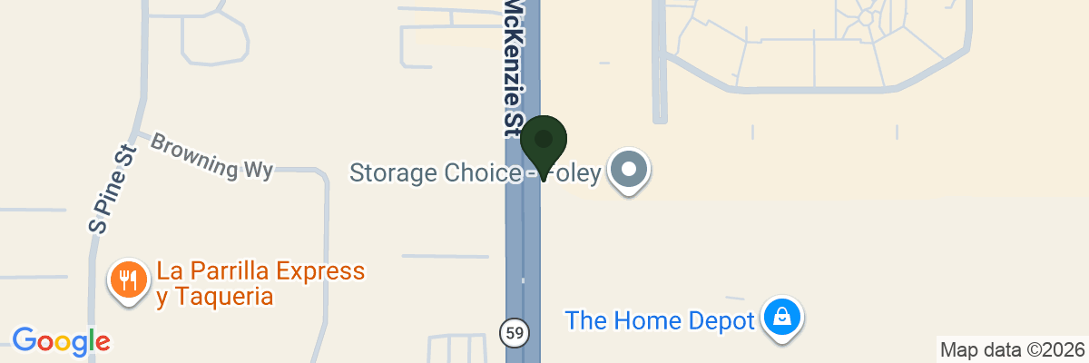 Map showing facility locations
